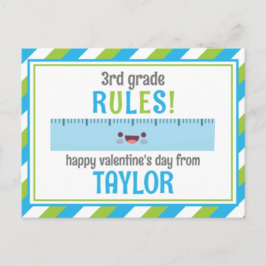 Cute Ruler Valentijns Classroom Kaarten (Voorkant)