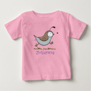 Cute run californian quail cartoon