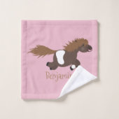 Cute run Shetland pony illustration Bad Handdoek (Wasdoekje)