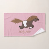 Cute run Shetland pony illustration Bad Handdoek (Handdoek)