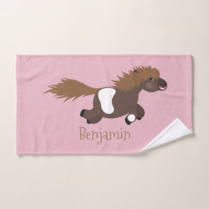 Cute run Shetland pony illustration Bad Handdoek