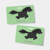 Cute run Shetland pony illustration Badge (Voor- en achterkant)