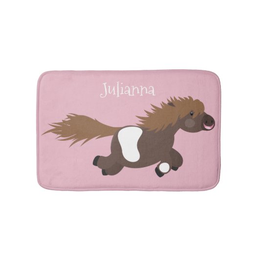 Cute run Shetland pony illustration Badmat (Voorkant)