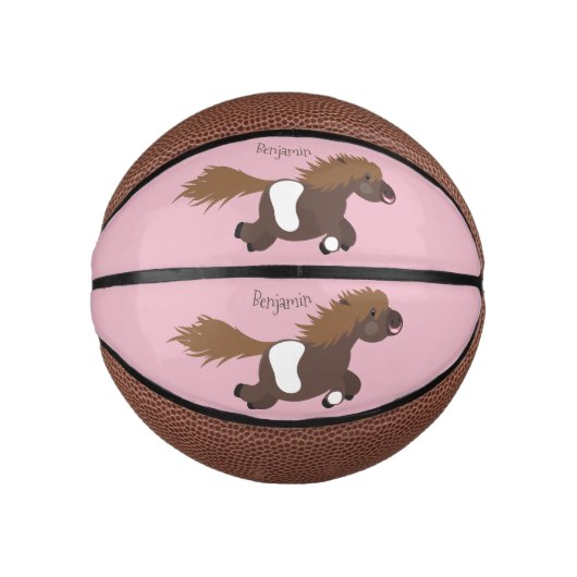 Cute run Shetland pony illustration Basketbal (Voorkant)