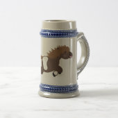 Cute run Shetland pony illustration Bierpul (Voorkant rechts)
