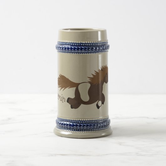 Cute run Shetland pony illustration Bierpul (Center)