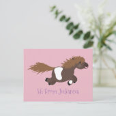Cute run Shetland pony illustration Briefkaart (Staand voorkant)