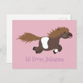 Cute run Shetland pony illustration Briefkaart (Voorkant / Achterkant)