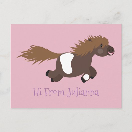 Cute run Shetland pony illustration Briefkaart (Voorkant)