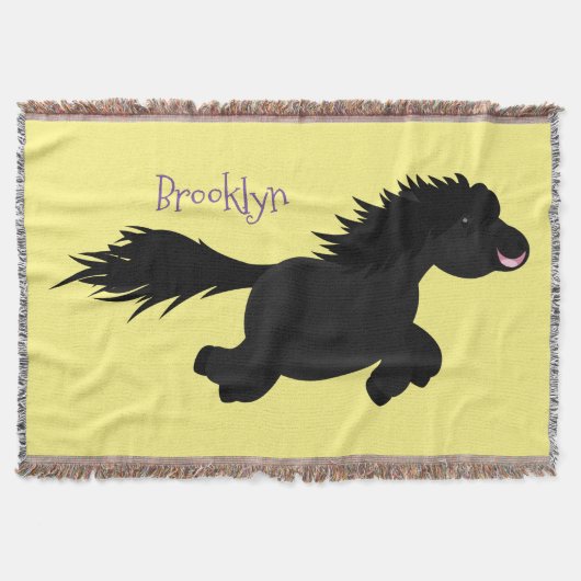Cute run Shetland pony illustration Deken (Voorkant)