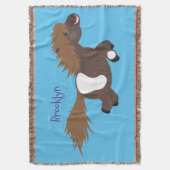 Cute run Shetland pony illustration Deken (Voorkant Verticaal)