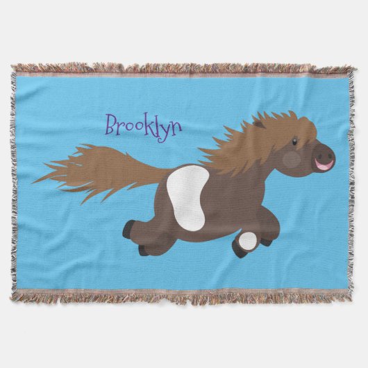 Cute run Shetland pony illustration Deken (Voorkant)