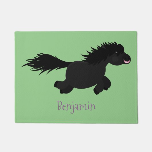 Cute run Shetland pony illustration Deurmat (Voorkant)