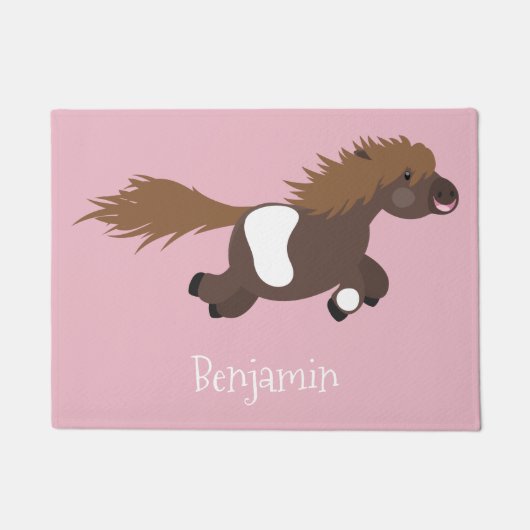 Cute run Shetland pony illustration Deurmat (Voorkant)