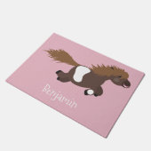 Cute run Shetland pony illustration Deurmat (Schuin)