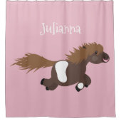 Cute run Shetland pony illustration Douchegordijn (Voorkant)