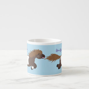 Cute run Shetland pony illustration Espresso Kop