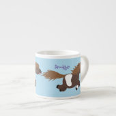 Cute run Shetland pony illustration Espresso Kop (Voorkant rechts)