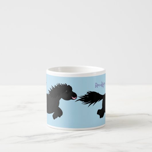 Cute run Shetland pony illustration Espresso Kop (Voorkant)