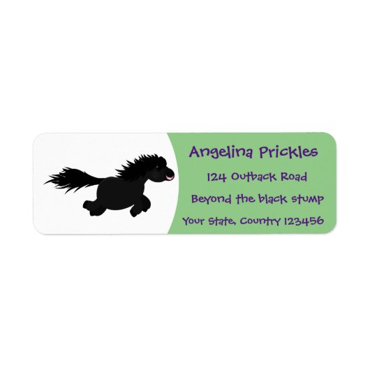 Cute run Shetland pony illustration Etiket (Voorkant)