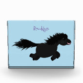 Cute run Shetland pony illustration Fotoblokken (Voorkant)