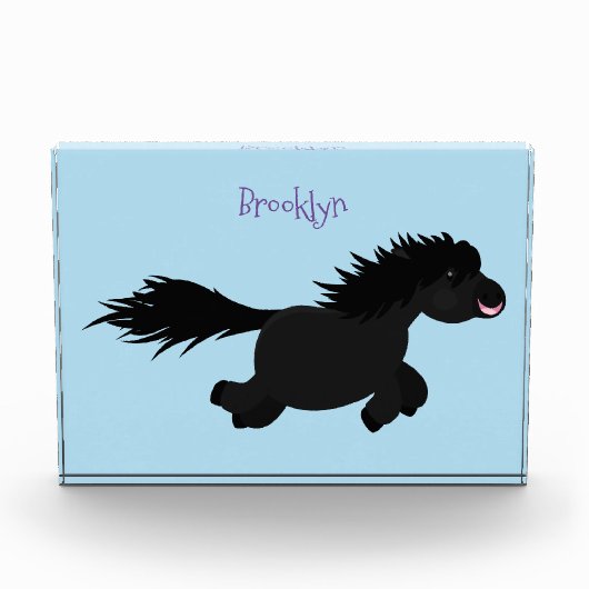 Cute run Shetland pony illustration Fotoblokken (Voorkant)