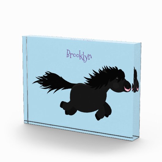 Cute run Shetland pony illustration Fotoblokken (Rechts)