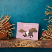 Cute run Shetland pony illustration Fotoplaat (Zijkant)
