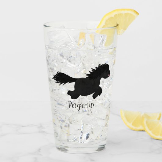 Cute run Shetland pony illustration Glas (Achterkant ijs)
