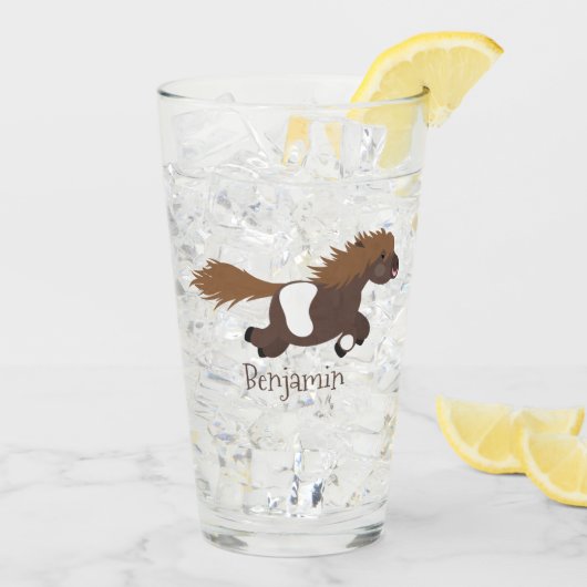 Cute run Shetland pony illustration Glas (Achterkant ijs)