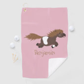 Cute run Shetland pony illustration Golfhanddoek (Insitu)