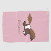 Cute run Shetland pony illustration Golfhanddoek (Horizontaal)