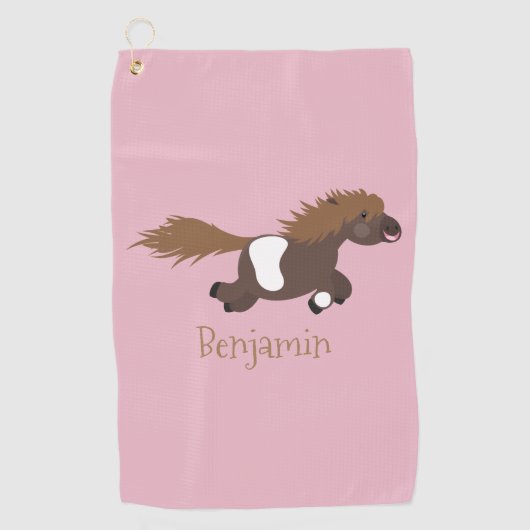Cute run Shetland pony illustration Golfhanddoek (Voorkant)