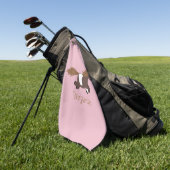 Cute run Shetland pony illustration Golfhanddoek (Groen)