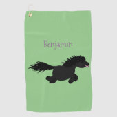 Cute run Shetland pony illustration Golfhanddoek (Voorkant)
