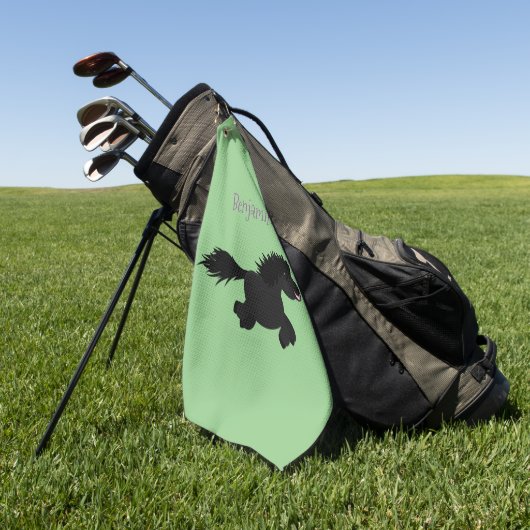 Cute run Shetland pony illustration Golfhanddoek (Groen)