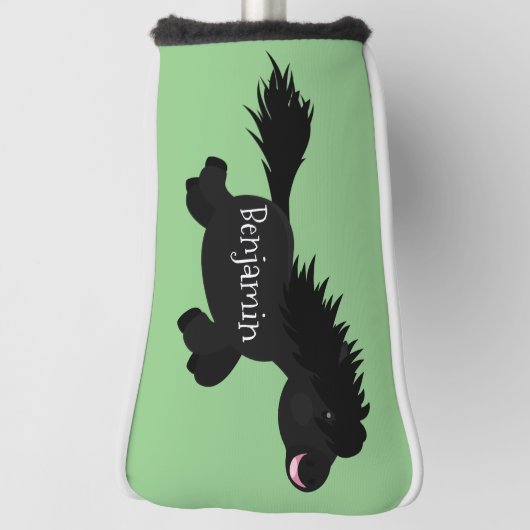 Cute run Shetland pony illustration Golfheadcover (Draai 90)