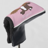 Cute run Shetland pony illustration Golfheadcover (3/4 voorkant)