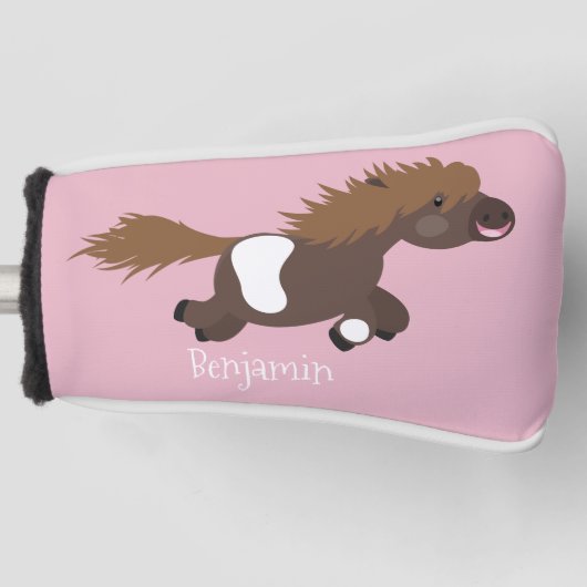 Cute run Shetland pony illustration Golfheadcover (Voorkant)