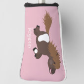 Cute run Shetland pony illustration Golfheadcover (Draai 90)