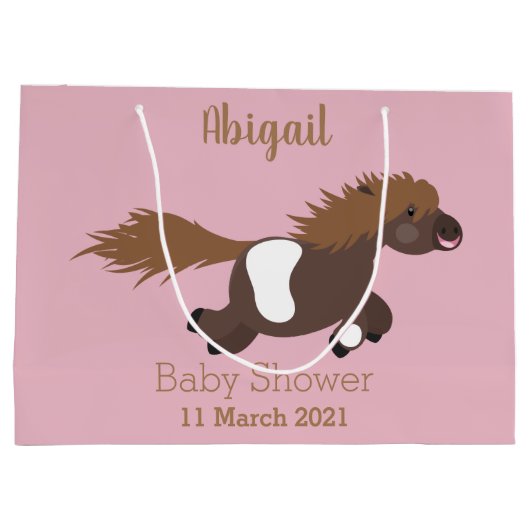 Cute run Shetland pony illustration Groot Cadeauzakje (Achterkant)