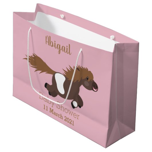 Cute run Shetland pony illustration Groot Cadeauzakje (Voorkant Gekanteld)