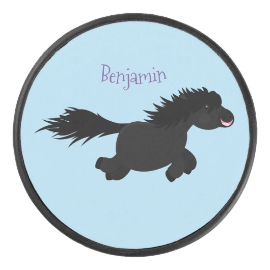 Cute run Shetland pony illustration Hockey Puck (Voorkant)