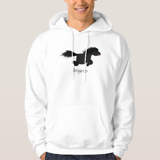 Cute run Shetland pony illustration Hoodie (Voorkant)