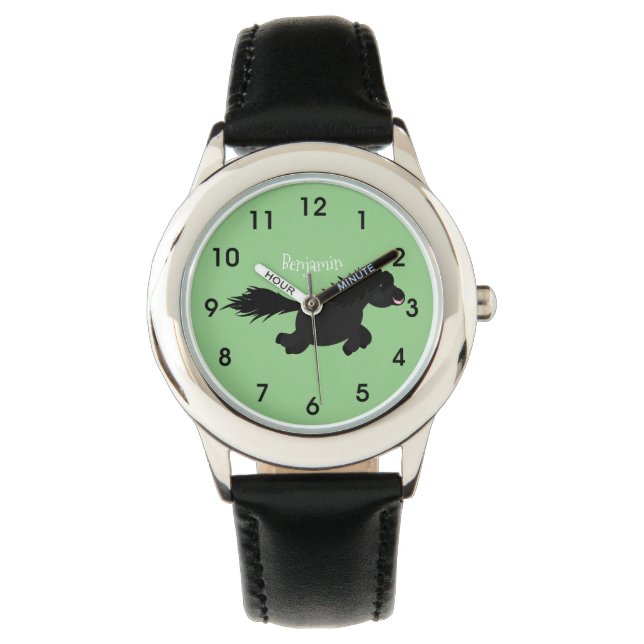 Cute run Shetland pony illustration Horloge (Voorkant)
