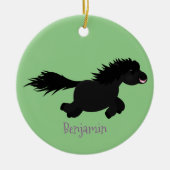 Cute run Shetland pony illustration Keramisch Ornament (Voorkant)