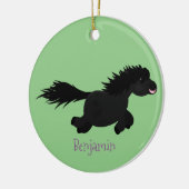 Cute run Shetland pony illustration Keramisch Ornament (Links)
