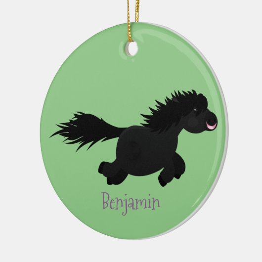 Cute run Shetland pony illustration Keramisch Ornament (Links)