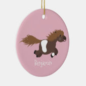 Cute run Shetland pony illustration Keramisch Ornament (Rechts)