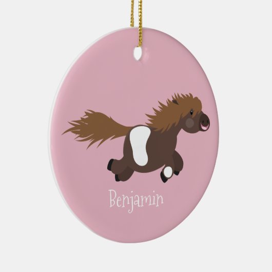Cute run Shetland pony illustration Keramisch Ornament (Rechts)